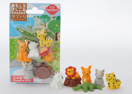 Iwako Eraser Set -  Safari Animals Blister Pack