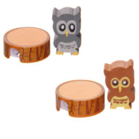 Kawaii Owl Sharpener & Eraser Set