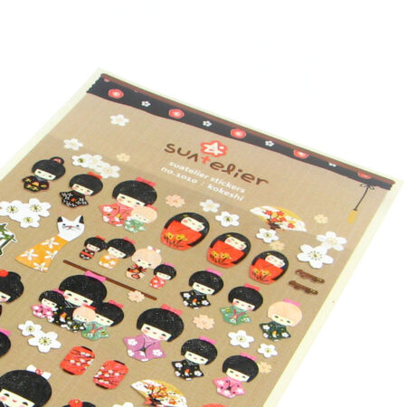 Kokeshi Girl Paper Stickers