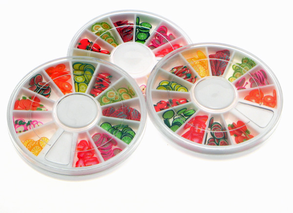 Polymer Clay Fruit Slice Nail Deco Wheel 2 Polymer Clay Fruit Slice Nail Deco Wheel