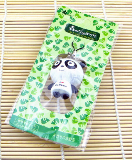 Wooden Panda Phone Charm